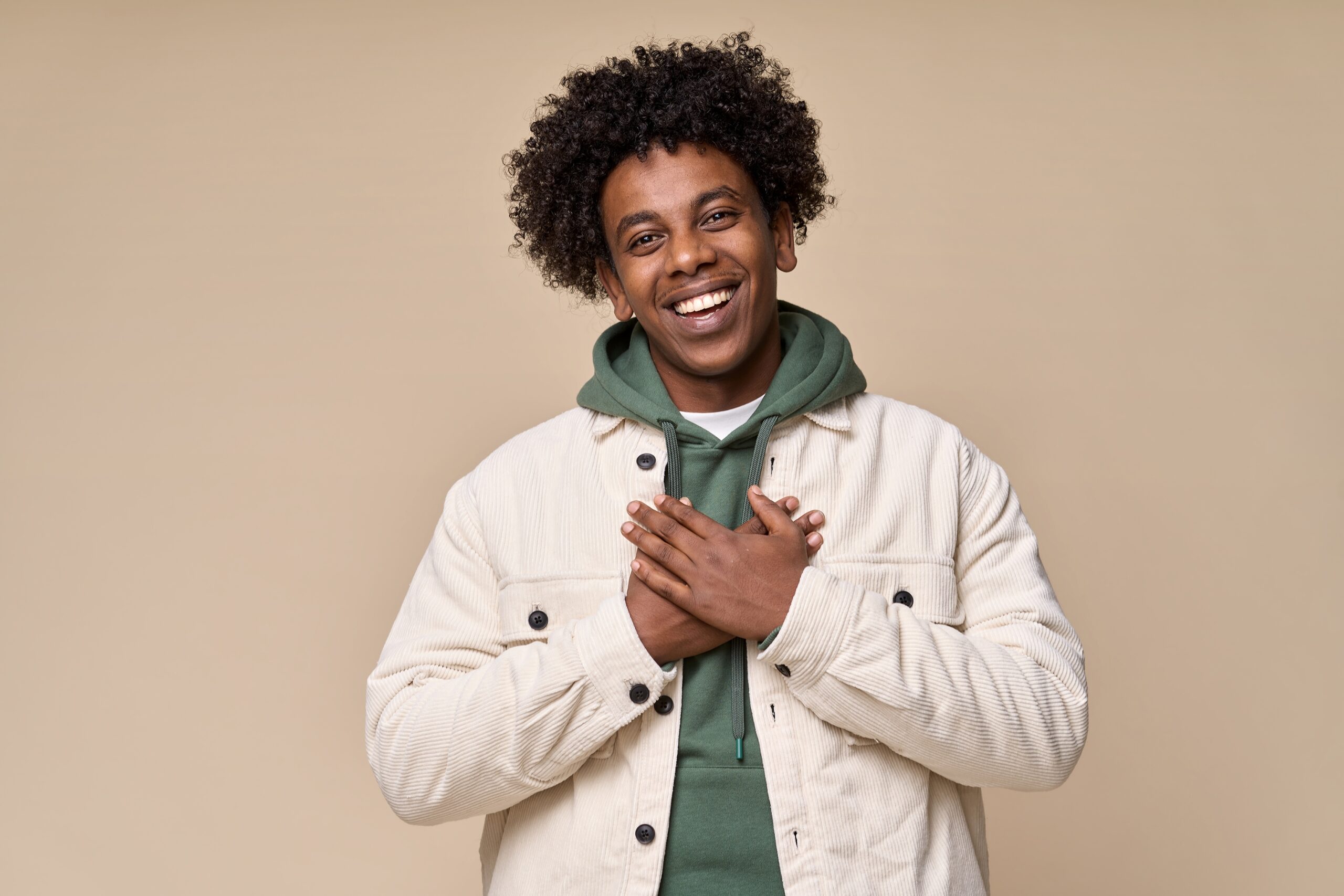 Image of grateful man